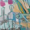 Summer Harmony painting detail by Yelena Revis showing the artist signature in the lower center section.