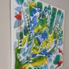 Summer Time abstract painting by Yelena Revis side view showing stretched canvas profile and finished edges.