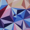 Detail of the central node of cobalt, sky blue and violet facets in Sun Glare by the Sea by Yelena Revis