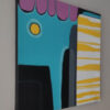 Side view of Sunny Colour Mood by Yelena Revis showing dark painted gallery edges