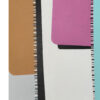 Tenderness Ochre White & Mauve Macro Detail – Abstract Painting by Yelena Revis Detail of camel ochre, off-white and mauve panels with stitched borders in Tenderness by Yelena Revis