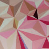 The Colourful Rhythm Rose Pink & Ochre Low-Poly Facets Macro Detail – Abstract Painting by Yelena Revis Detail of facets in rose pink, magenta, ochre and blush in The Colourful Rhythm by Yelena Revis