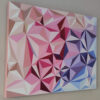 The Colourful Rhythm Side Angle Profile View – Stretched Canvas Painting by Yelena Revis Side view of The Colourful Rhythm by Yelena Revis showing pink painted gallery edges