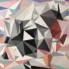 Thunderstorm — Abstract Painting by Yelena Revis Thunderstorm abstract painting by Yelena Revis with faceted grey, black, and pink geometric crystalline prisms.