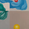 Artist Signature & Lower Sun Orb Macro — "Travelling Sun" Abstract Painting by Yelena Revis Yelena Revis signature in the bottom right of Travelling Sun, beside a glowing yellow sun sphere