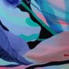 Tropical Mood II painting detail by Yelena Revis showing textured botanical leaf patterns and vibrant color blending.