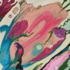 Wind Flow Flower Detail — Painting by Yelena Revis Wind Flow painting detail by Yelena Revis featuring soft peach, vibrant pink, and intricate contoured textures.