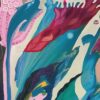 Wind Flow Floral Detail — Painting by Yelena Revis Wind Flow painting detail by Yelena Revis showing stylized floral motifs, rich magenta, and intricate line textures.