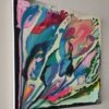 Wind Flow Canvas Side View — Painting by Yelena Revis Wind Flow abstract painting by Yelena Revis side view showing stretched canvas profile and gallery edges.